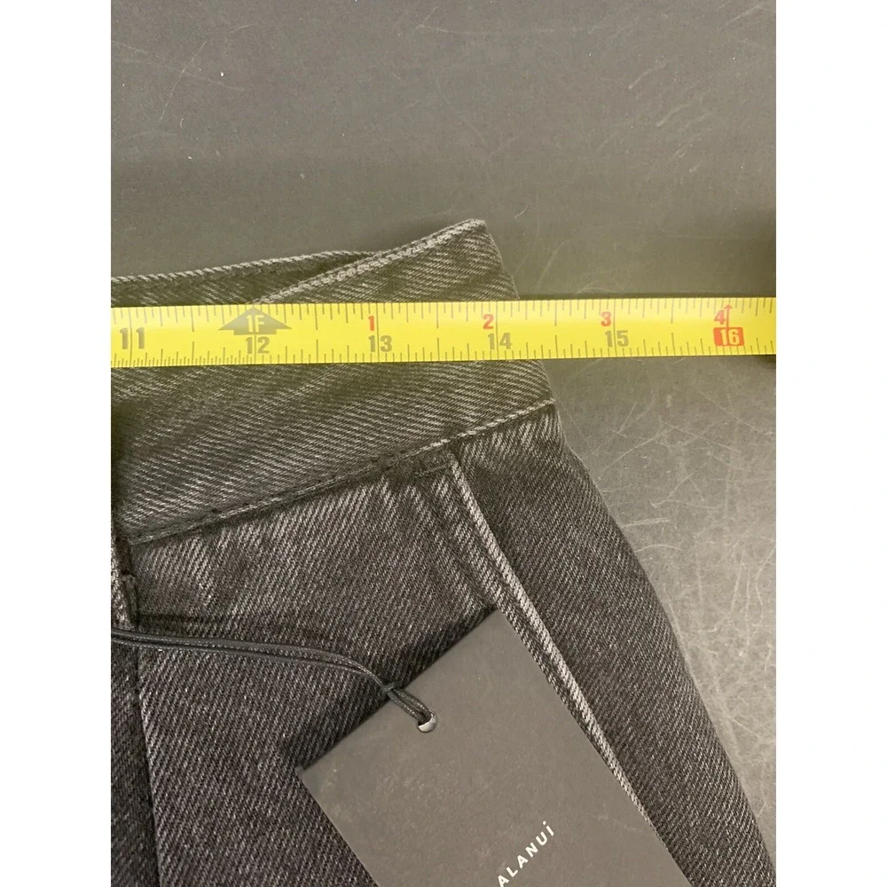 NWT Alanui Crochet Pockets Black Cargo Denim Gray Wash Jeans Size 26 x 30